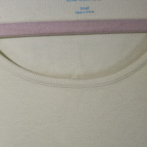 SOFT SURROUNDINGS ribbed neon yellow tshirt small - Picture 4 of 7